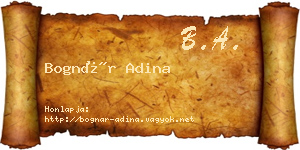 Bognár Adina névjegykártya