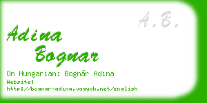 adina bognar business card