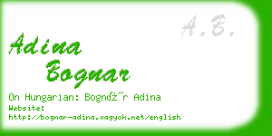 adina bognar business card